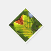 Serviette En Papier Feuille de chute verte (Coin)