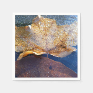 Serviette En Papier Feuille de érable jaune gelée Automne Nature