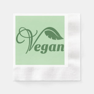 Serviette En Papier Feuille de logo Vegan