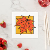 Serviette En Papier Feuille de Maple d'Automne Orange (En situation)