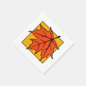 Serviette En Papier Feuille de Maple d'Automne Orange (Coin)