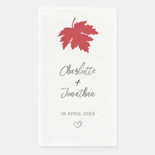 Serviette En Papier Feuille de Maple Rouge Automne Mariage  