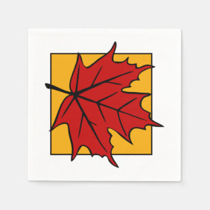 Serviette En Papier Feuille de Maple Rouge d'Automne