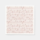Serviette En Papier Feuille de notes de musique rose (Devant)