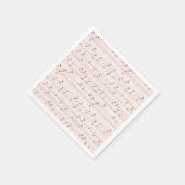 Serviette En Papier Feuille de notes de musique rose (Coin)