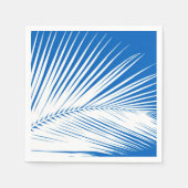 Serviette En Papier Feuille de palme - blanc sur bleu cobalt (Devant)