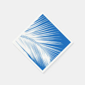 Serviette En Papier Feuille de palme - blanc sur bleu cobalt (Coin)