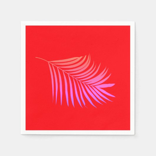 Serviette En Papier Feuille de palmier orange rose anniversaire gradua (Devant)