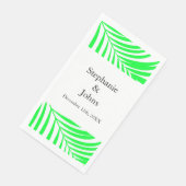 Serviette En Papier Feuille de palmier vert Feuilles élégantes Mariage (Coin)