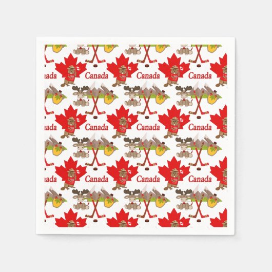 Serviette En Papier Feuille d'érable canadienne (Devant)