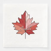 Serviette En Papier Feuille d'érable canadienne contemporaine ID1071 (Devant)
