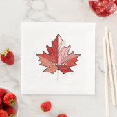 Serviette En Papier Feuille d'érable canadienne contemporaine ID1071 (En situation)