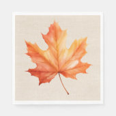 Serviette En Papier Feuille d'érable d'automne sur Burlap (Devant)