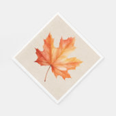 Serviette En Papier Feuille d'érable d'automne sur Burlap (Coin)