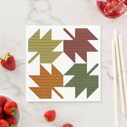 Serviette En Papier Feuille d'érable - Motif de courtepointe 1 (En situation)