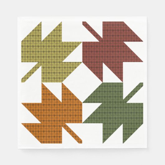 Serviette En Papier Feuille d'érable - Motif de courtepointe 1 (Devant)