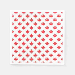Serviette En Papier Feuille d'érable rouge