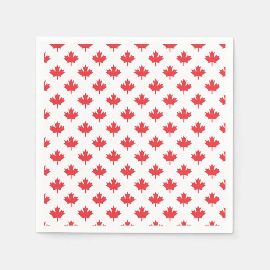 Serviette En Papier Feuille d'érable rouge (Devant)