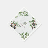 Serviette En Papier Feuille d'olive méditerranéen grec Mariage de l'îl (Coin)