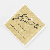 Serviette En Papier Feuille d'or Chic Diplômé Script Luxe Fête de Remi (Coin)