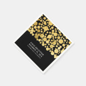 Serviette En Papier feuille d'or confetti noir mariage (Coin)