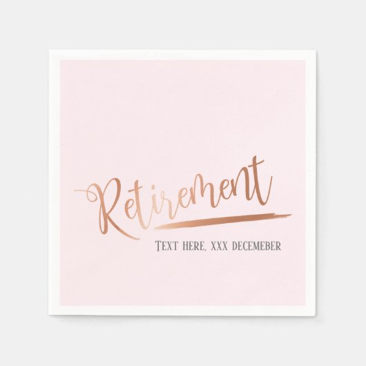 Serviette En Papier feuille d'or rose, retraite (Devant)