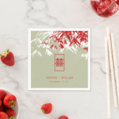 Serviette En Papier Feuille double Xi Mariage chinois en bambou rouge/ (En situation)