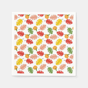 Serviette En Papier Feuille et Citrouille