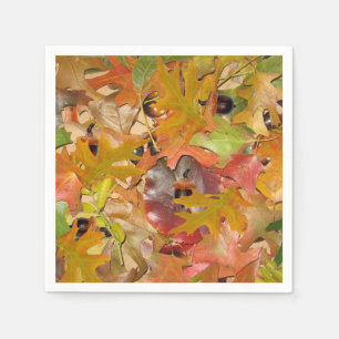 Serviette En Papier Feuille et glands de chute