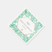 Serviette En Papier Feuille et or Rose Monstera (Coin)
