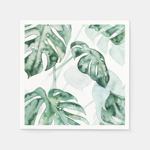 Serviette En Papier Feuille fendue de paume tropicale