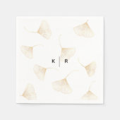 Serviette En Papier Feuille Ginkgo en chute Mariage Napkins (Devant)