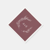 Serviette En Papier Feuille minimale | Napkins Mariage Monogram de Bou (Coin)