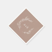 Serviette En Papier Feuille minimale | Serviettes neutres Mariage Mono (Coin)