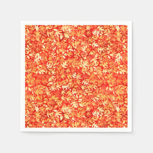 Serviette En Papier Feuille, orange et or d'automne