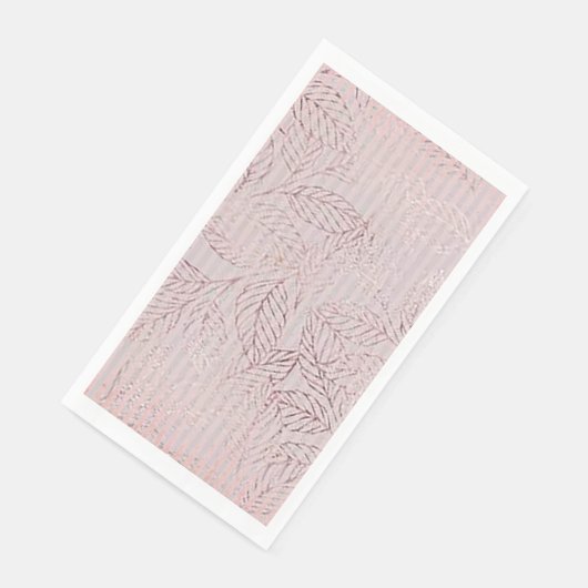 Serviette En Papier "Feuille rose" (Coin)