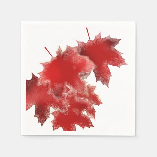 Serviette En Papier Feuille rouge avec Naples en papier neige (Devant)
