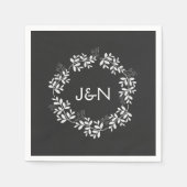 Serviette En Papier Feuille rustique Wreath Moderne Mariage personnali (Devant)