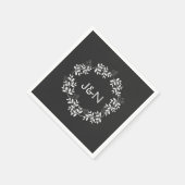 Serviette En Papier Feuille rustique Wreath Moderne Mariage personnali (Coin)