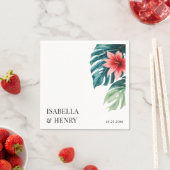 Serviette En Papier Feuille tropicale verdure Boho Mariage moderne (En situation)