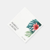 Serviette En Papier Feuille tropicale verdure Boho Mariage moderne (Coin)