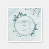 Serviette En Papier feuille turquoise (Devant)