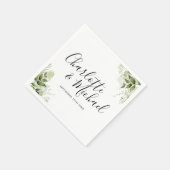 Serviette En Papier Feuille verdoyant Élégant script de signature (Coin)