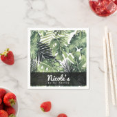 Serviette En Papier Feuille vert Botanique Tropical Plante Mariage (En situation)