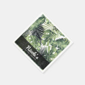 Serviette En Papier Feuille vert Botanique Tropical Plante Mariage (Coin)
