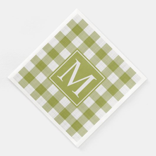 Serviette En Papier Feuille vert En vichy Citrouille personnalisé Moti (Coin)