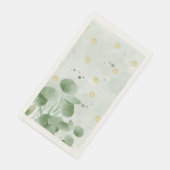 Serviette En Papier Feuille verte et dorée (Coin)