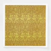 Serviette En Papier Feuille Woodland Gold Rabbit William Morris Motif (Devant)