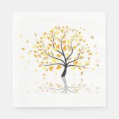 Serviette En Papier Feuilles Appartenant À Un Arbre (Devant)