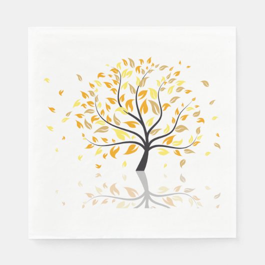Serviette En Papier Feuilles Appartenant À Un Arbre (Devant)